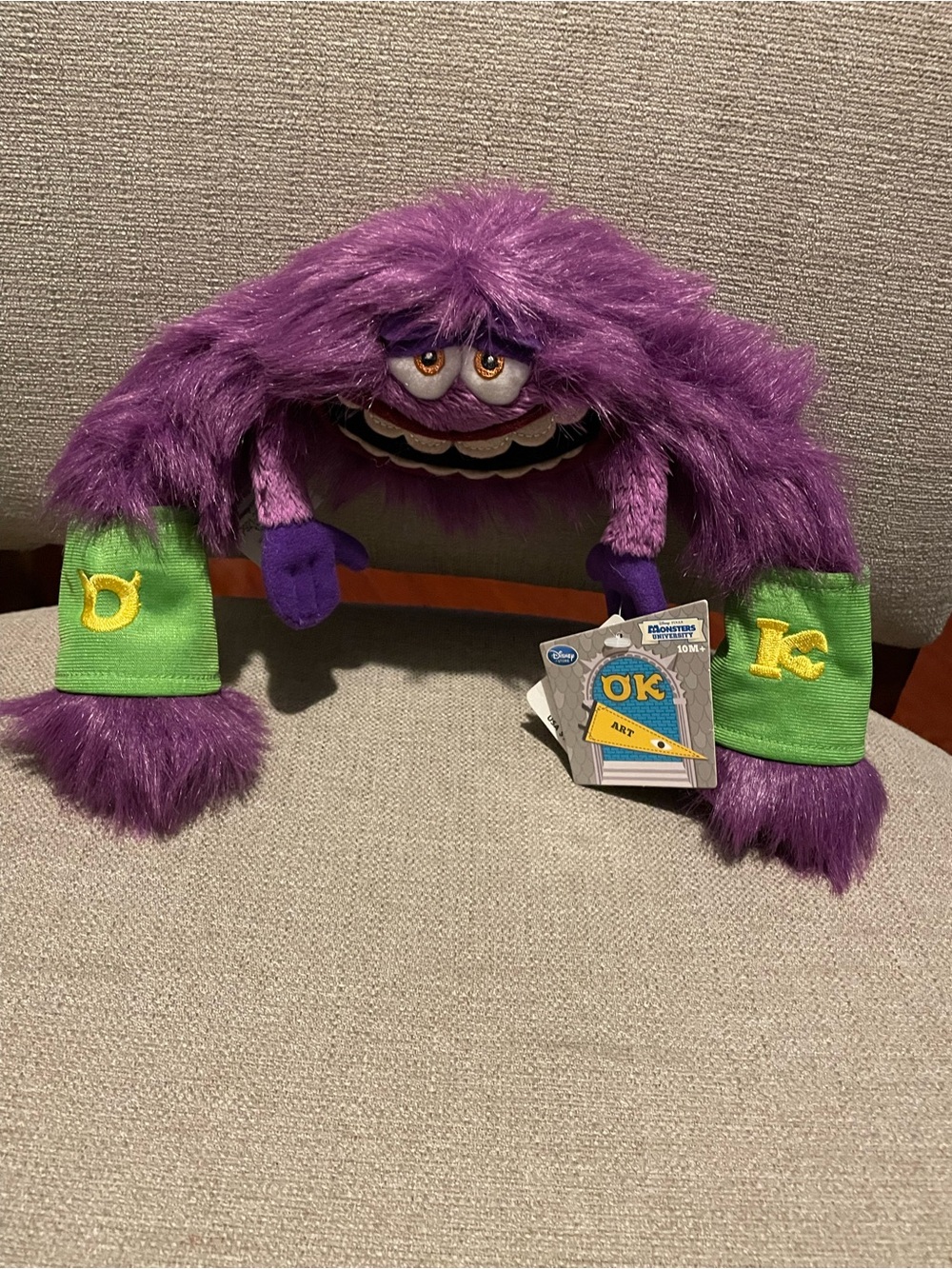 Monsters University Art Plush Toy - Purple Character with Green Accents
